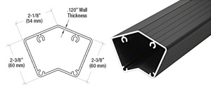 CRL Matte Black 100 Series 36" 135º Surface Mount Post Only