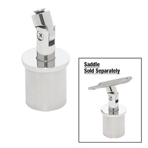 CRL 316 Polished Stainless 1.9" Round Post Vertically / Swivel Head Adjustable Post Cap for Saddles