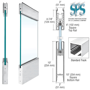 CRL Brushed Stainless Type 4 Standard SPS With 4" Square Rail on the Top and 10" Square Rail on the Bottom