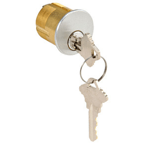 CRL Satin Chrome Single Mortise 1-1/4" Long Cylinder with Schlage® 'C' Keyway and Keyed Alike