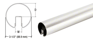 CRL Polished Stainless 3-1/2" Premium Cap Rail for 1/2" Glass - 120"