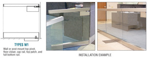 CRL Brushed Stainless W1 Series Gate Wide Rail With 2" Square Cap