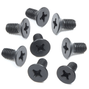 CRL Matte Black 6 x 12 mm Cover Plate Flat Head Phillips Screws