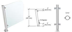 CRL Brushed Stainless 18" High 1-1/2" Round PP46 Contemporary Series Slant Front Counter/Partition Center Post