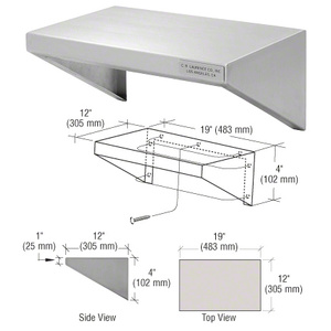 CRL Stainless Steel 19" Wide x 12" Deep Purse Shelf