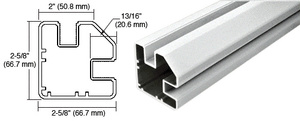 CRL Silver Metallic 36" Long 2" x 2-5/8" Square 90 Degree Post