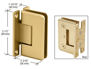 CRL Satin Brass Pinnacle 537 Series 5 Degree Pre-Set Wall Mount 'H' Back Plate Hinge