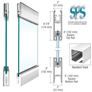 CRL Polished Stainless Type 1 Standard SPS with 6" Square Rails Top and Bottom