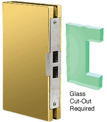 CRL Polished Brass 6" x 10" Center "Entrance" Lock Glass Keeper