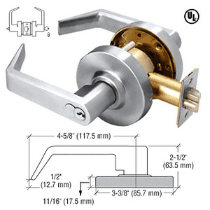 CRL Polished Chrome Heavy-Duty Grade 1 Lever Locksets Entrance - 7-Pin SFIC