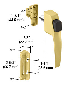 CRL Gold Screen and Storm Door Push Button Latch with 1-3/4" Screw Holes