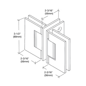 CRL Brushed Nickel 'T' Configuration Geneva Glass-to-Glass Hinge | CRL