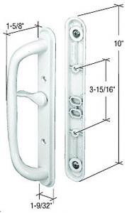 CRL White 10" Keyed Mortise - Style Handle 3-15/16" Screw Holes