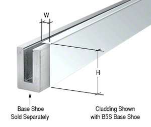 CRL Polished Stainless 120" Cladding for B5S Series Standard Square Aluminum Base Shoe