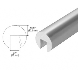 CRL-Blumcraft® Satin Anodized Custom 337 Series 2" Diameter Extruded Aluminum Cap Rail