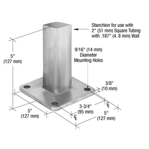 CRL P1 316 Series Post Surface Mount Stanchion