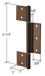 CRL Florida Brown Offset Replacement Hinge With 1/8" Offset Center Leaf