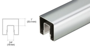 CRL Polished Stainless 2-1/2" Square Premium Cap Rail for 1/2" or 5/8" Glass - 120" Long