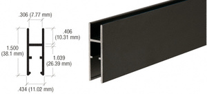 CRL Flat Black Aluminum H-Bar for Showcases