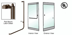 CRL-Blumcraft® Oil Rubbed Bronze Right Hand Reverse Rail Mount Retainer Plate "Z" Exterior, Top Securing Panic Handle