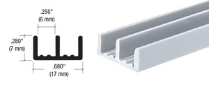 CRL Gray Plastic Lower Track for 3/16" Sliding Panels