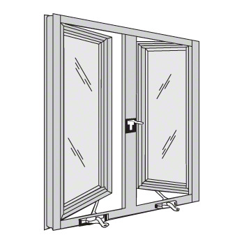CRL-U.S. Aluminum Clear Anodized 7300 Series Double Out-Swing Casement ...