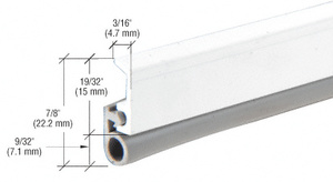 CRL White 36" x 84" Vinyl Bulb Seal Door Jamb Weatherstrip