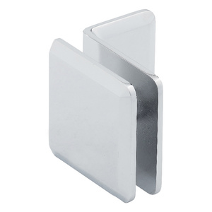Polished Chrome Wall Mount Premier Series Glass Clip with Mounting Leg