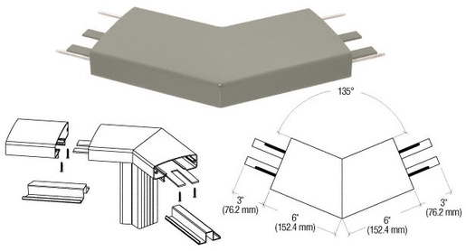 CRL Beige Gray 400 Series Top Cap 135º Corner