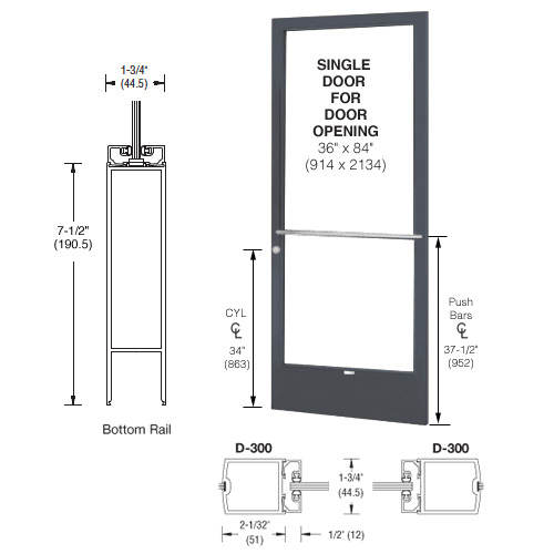 CRL-U.S. Aluminum Bronze Black Anodized 250 Series Narrow Stile (RHR ...