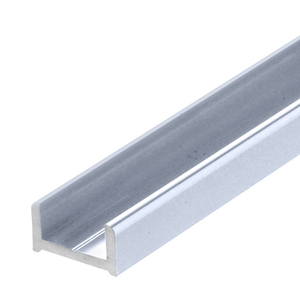Brite Anodized 95" (2.49 m) Low Profile Aluminum Glazing Channel for 1/2" Glass