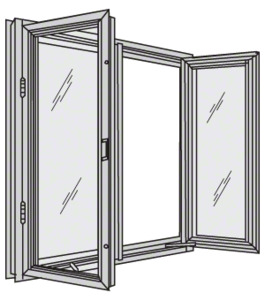 CRL-U.S. Aluminum Class I Bronze Anodized 7200 Series Double In-Swing Casement Window