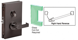 CRL Dark Bronze 6" x 10" RHR Center Lock With Deadlatch in Storeroom Function