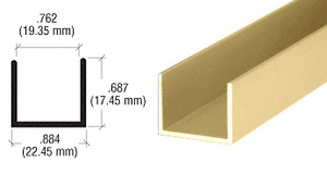 CRL Gold Anodized 3/4" Extrusions, Aluminum, Metal, 31-CH20-AL, KN102111, 3/4" U-Channel