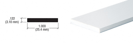 CRL Brite Anodized 1" Aluminum Flat Bar Extrusion