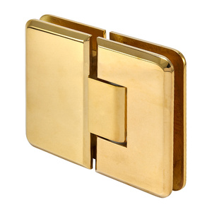 CRL Unlacquered Brass 180 Degree Glass-to-Glass Plymouth Series Hinge