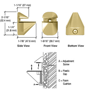 CRL Polished Brass Adjustable Shelf Clamp