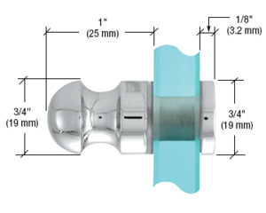 CRL Polished Chrome Mini Bulb Style Single-Sided Door Knob