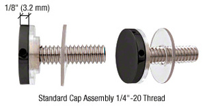 CRL Matte Black 3/4" Diameter Standoff Cap Assembly
