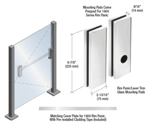 CRL Polished Stainless Lever Trim Glass Mounting Pad for 1900 Series Rim Panic