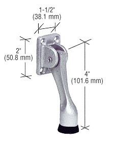 CRL Aluminum 4" Door Mounted Heavy-Duty Kick-Down Door Holder