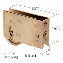 CRL 1-1/2" Steel Sliding Glass Door Roller with 3/4" Wide Housing for Keller Windows