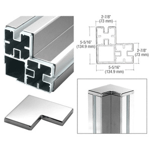 CRL Polished Stainless 90º Corner Barrier Post Kit - Custom Height