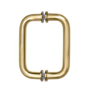 CRL Satin Brass 6" Back-to-Back Solid Brass 3/4" Diameter Pull Handles with Metal Washers