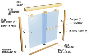 CRL Brite Gold Anodized 60" x 72" Suite "EK" Series Shower Door Kit