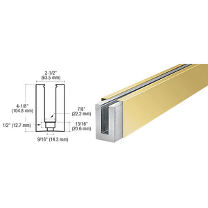 CRL B5S Series Polished Brass Custom Square Base Shoe Drilled for 1/2" Glass