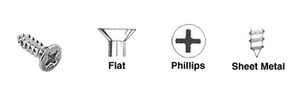 CRL 8 x 1/2" Flat Head Phillips Sheet Metal Screws