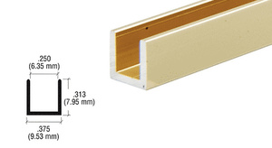 CRL Brite Gold Anodized 1/4" Aluminum U-Channel