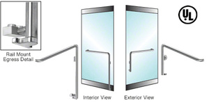 CRL-Blumcraft® Polished Stainless Right Hand Reverse Rail Mount Keyed Access 'E' Exterior Bottom Securing Electronic Egress Control Handle for 3/4" Glass