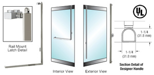 CRL-Blumcraft® Brushed Stainless Right Hand Reverse Rail Mount Keyed Access "FS" Exterior, "D" Shape Top Securing Panic Handle